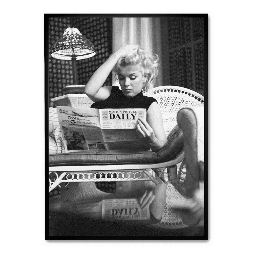 Marilyn Monroe Poster | Iconische Leesscène | Muurdecoratie | Vintage Fotografie Kunst | Wanddecoratie
