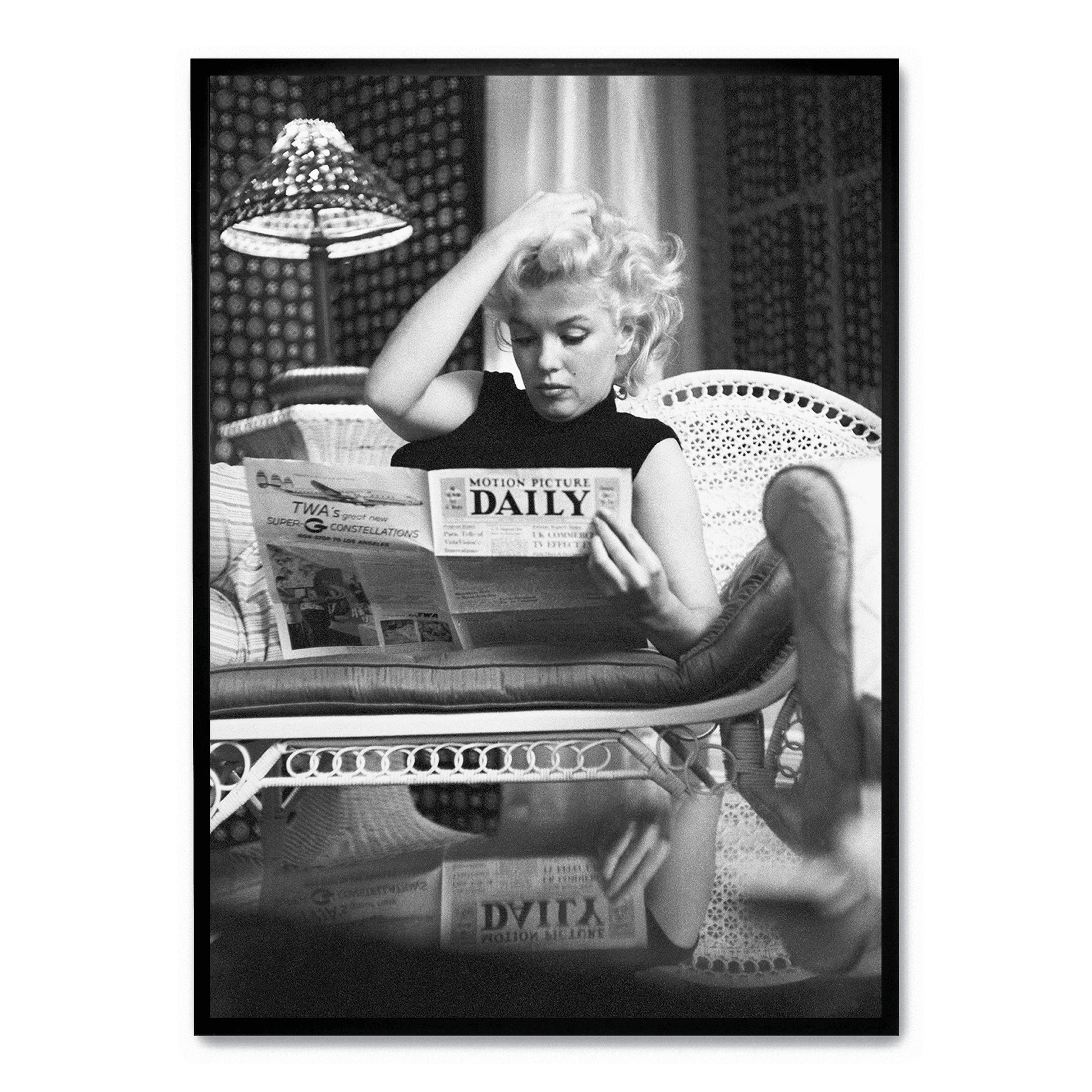 Marilyn Monroe Poster | Iconische Leesscène | Muurdecoratie | Vintage Fotografie Kunst | Wanddecoratie