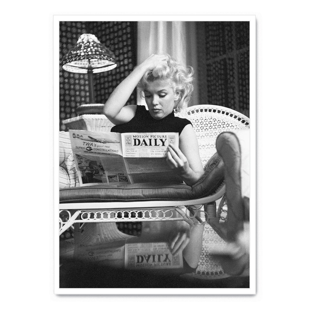 Marilyn Monroe Poster | Iconische Leesscène | Muurdecoratie | Vintage Fotografie Kunst | Wanddecoratie