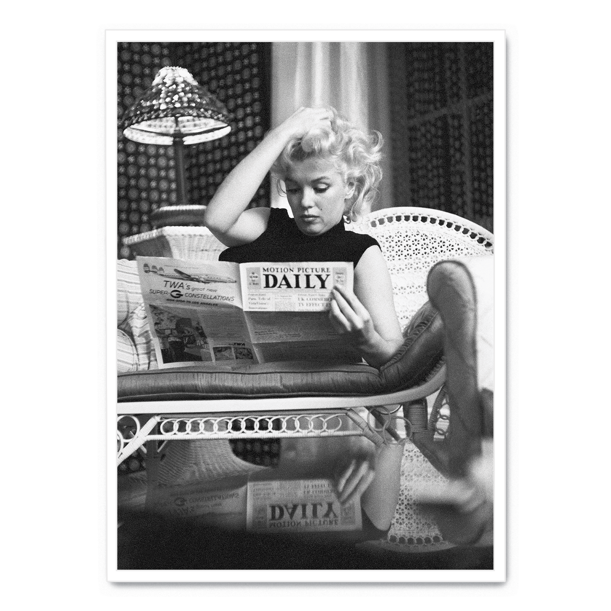 Marilyn Monroe Poster | Iconische Leesscène | Muurdecoratie | Vintage Fotografie Kunst | Wanddecoratie