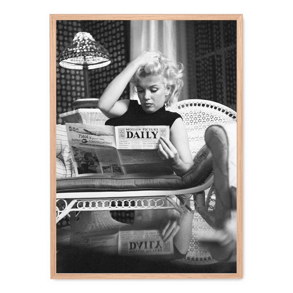 Marilyn Monroe Poster | Iconische Leesscène | Muurdecoratie | Vintage Fotografie Kunst | Wanddecoratie