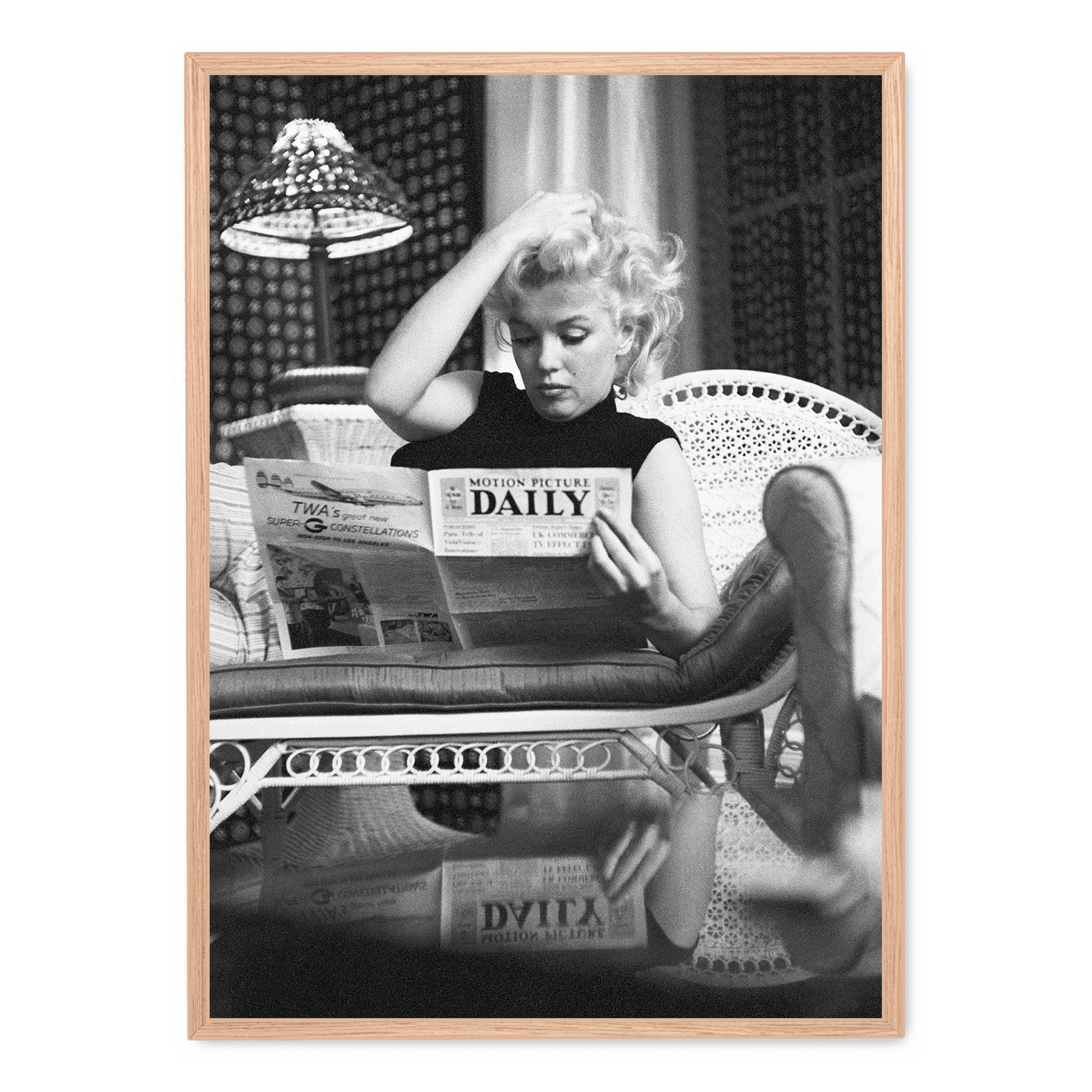 Marilyn Monroe Poster | Iconische Leesscène | Muurdecoratie | Vintage Fotografie Kunst | Wanddecoratie