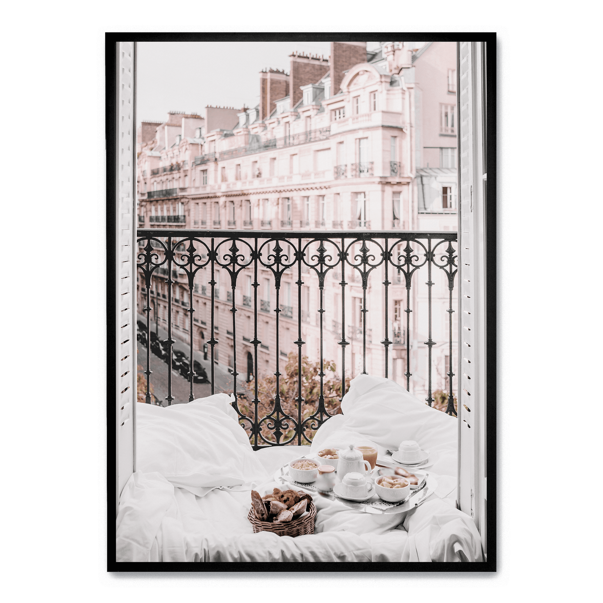 Paris Cityscape Art | Eiffeltoren Balkon Uitzicht | Muurdecoratie Fotografie | Posters voor Woonkamer | Wanddecoratie Kunst