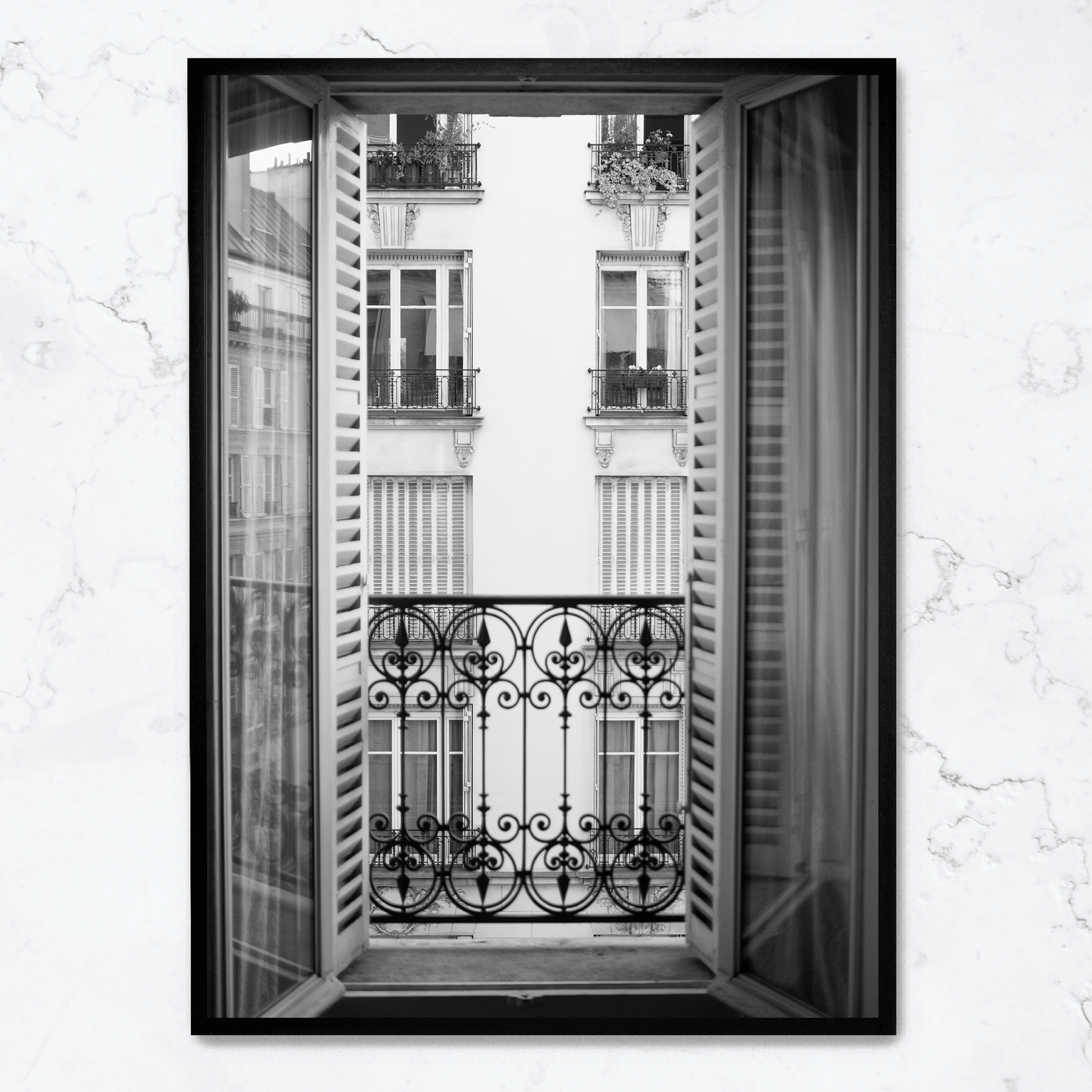 Paris Scene | Muurdecoratie | Wanddecoratie | Kunst Poster | Architectonische Zicht | Raamkunst