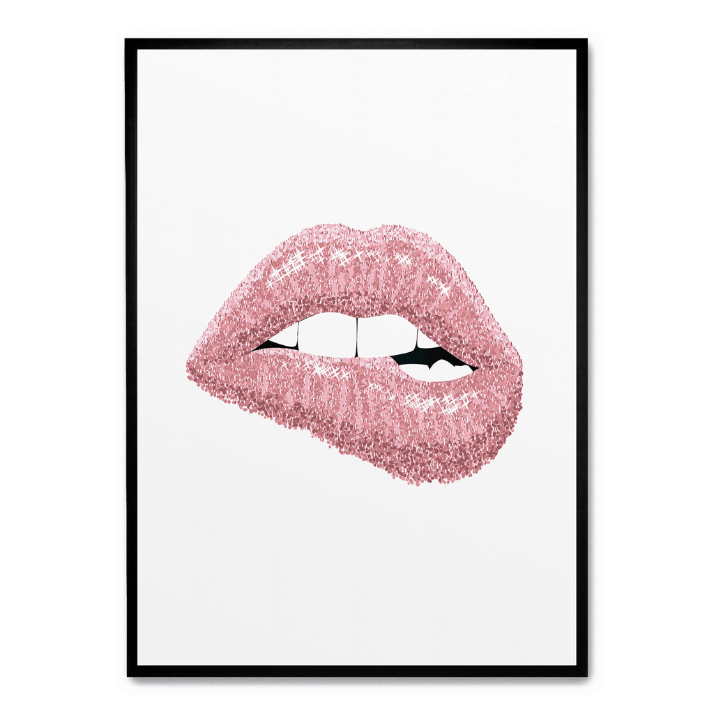 Pink Shiny Lips | Schilderijen Wanddecoratie | Glam Muurdecoratie | Moderne Kunst Posters | Woondecoratie Slaapkamer & Woonkamer