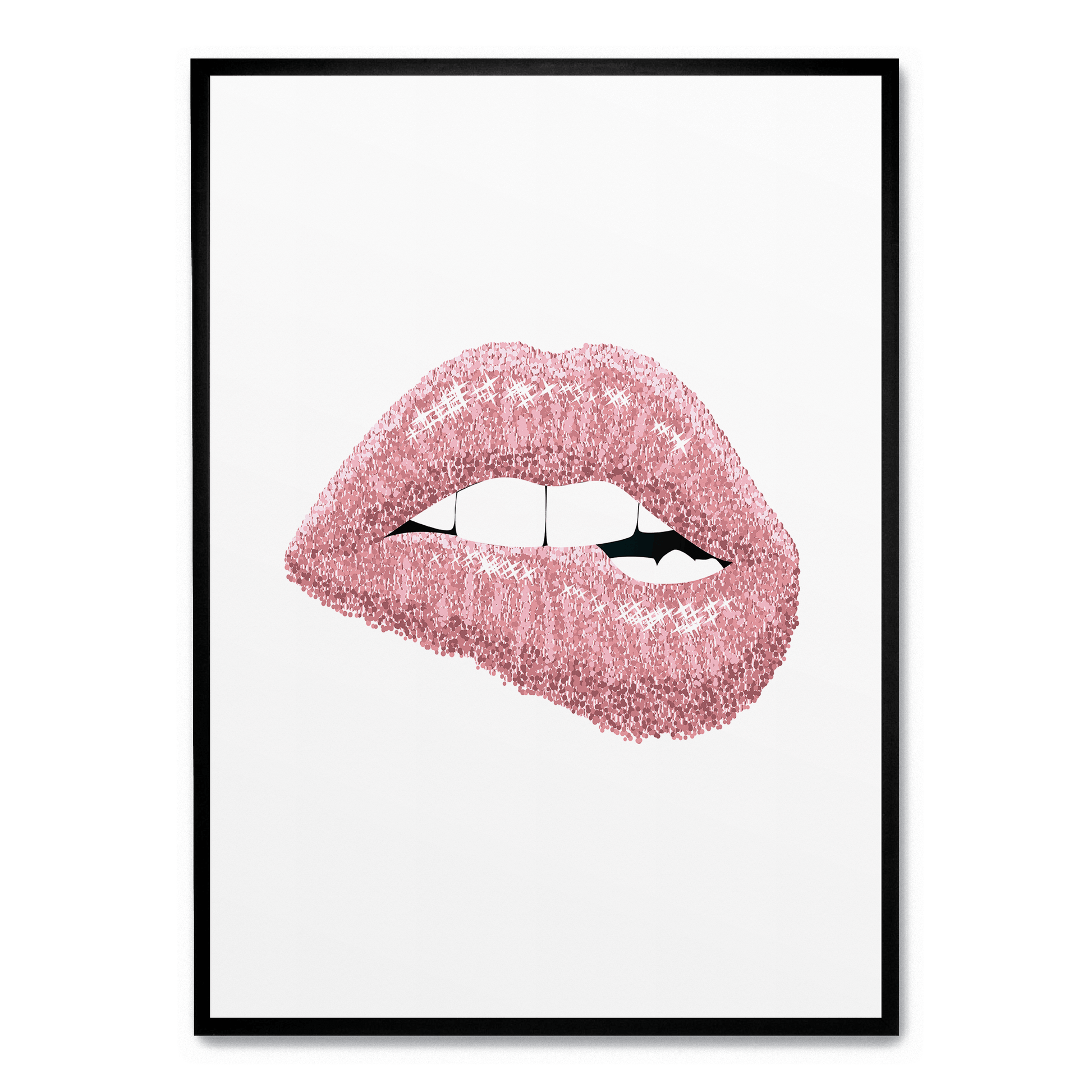 Pink Shiny Lips | Schilderijen Wanddecoratie | Glam Muurdecoratie | Moderne Kunst Posters | Woondecoratie Slaapkamer & Woonkamer