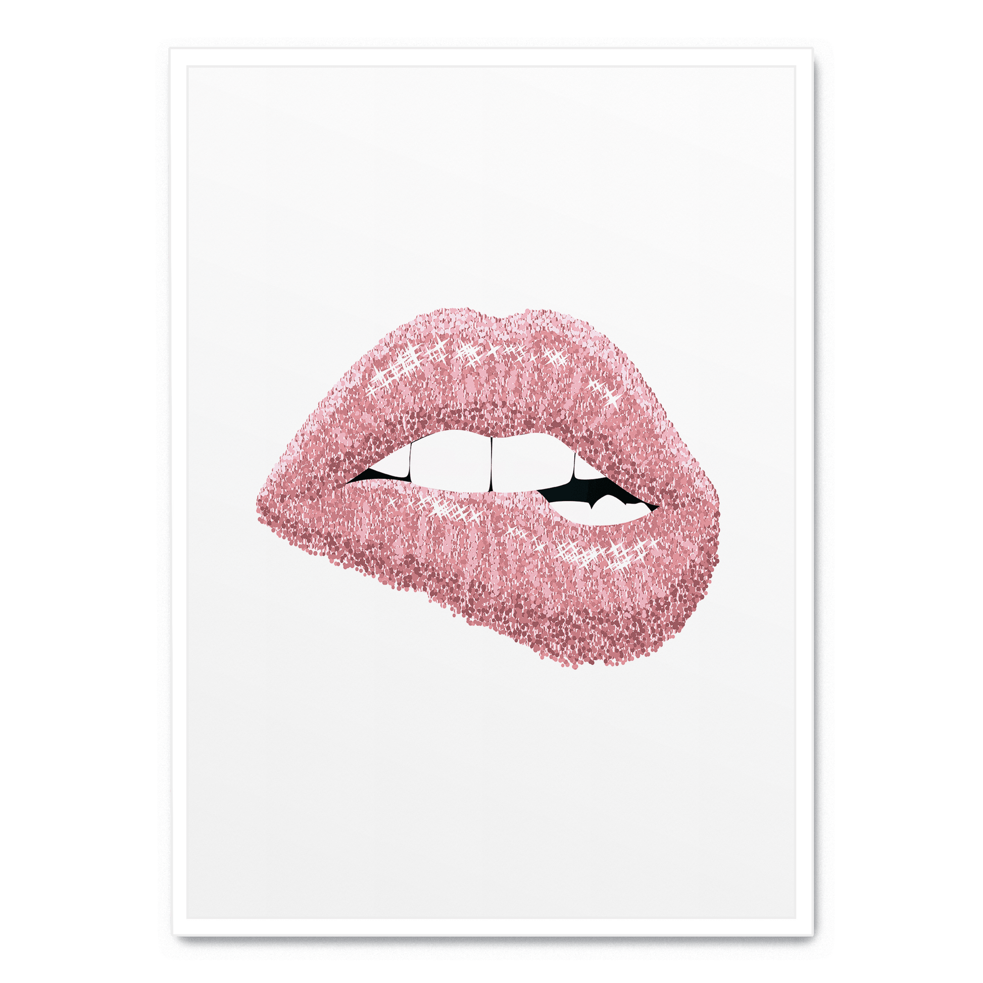Pink Shiny Lips | Schilderijen Wanddecoratie | Glam Muurdecoratie | Moderne Kunst Posters | Woondecoratie Slaapkamer & Woonkamer