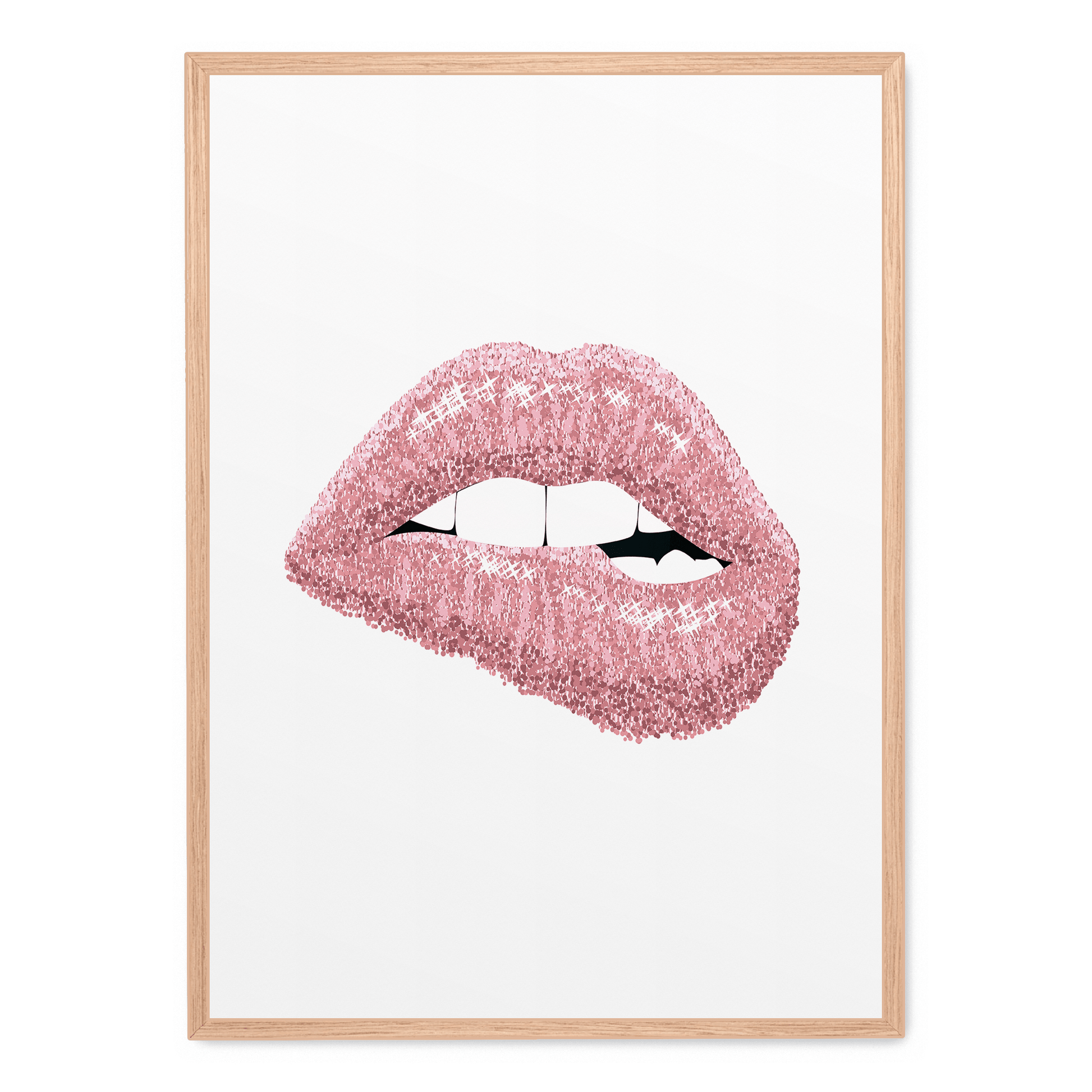 Pink Shiny Lips | Schilderijen Wanddecoratie | Glam Muurdecoratie | Moderne Kunst Posters | Woondecoratie Slaapkamer & Woonkamer