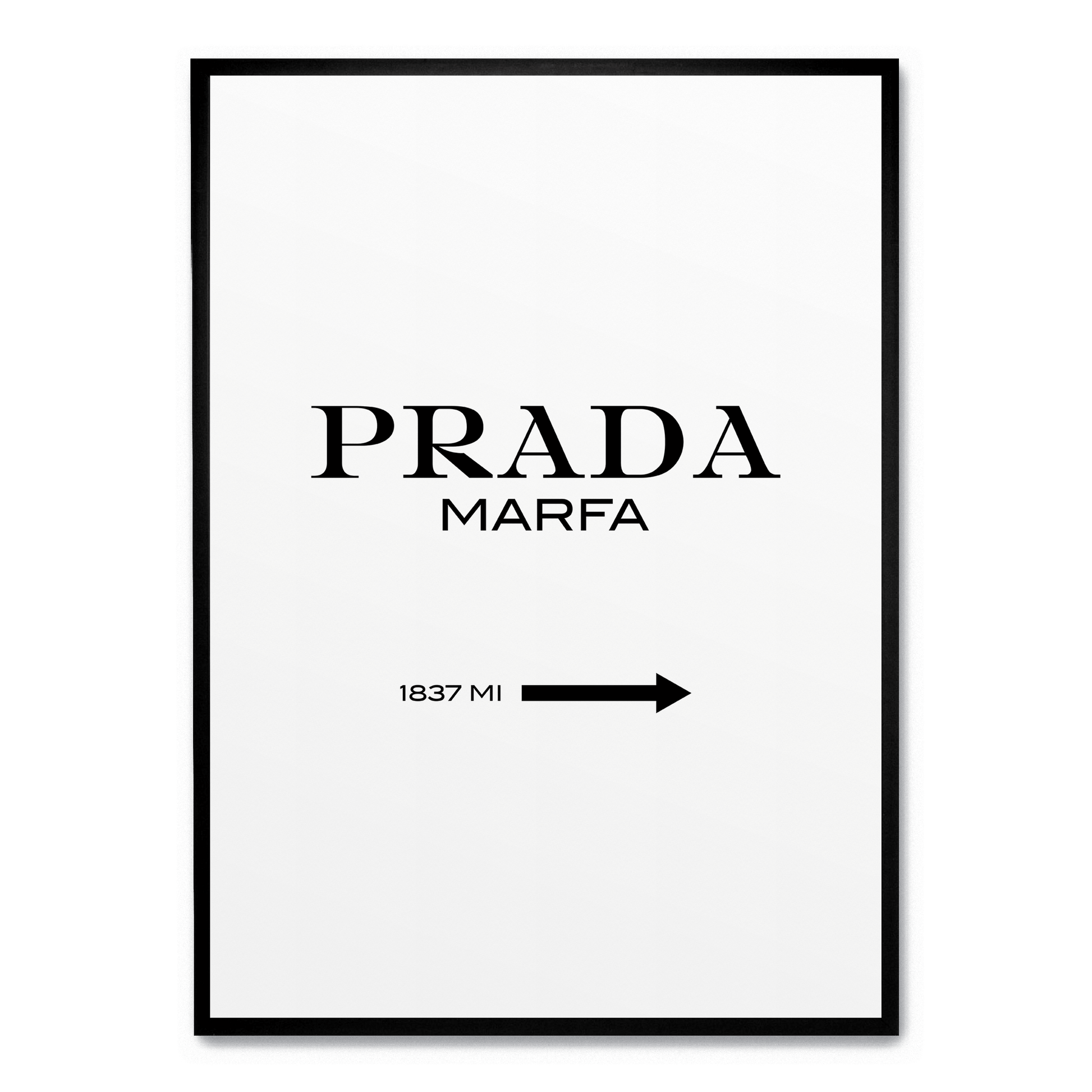Prada Marfa Art | Geografische Muurdecoratie | Minimalistische Wanddecoratie | Mode Sleutelstuk | Posters voor Thuis