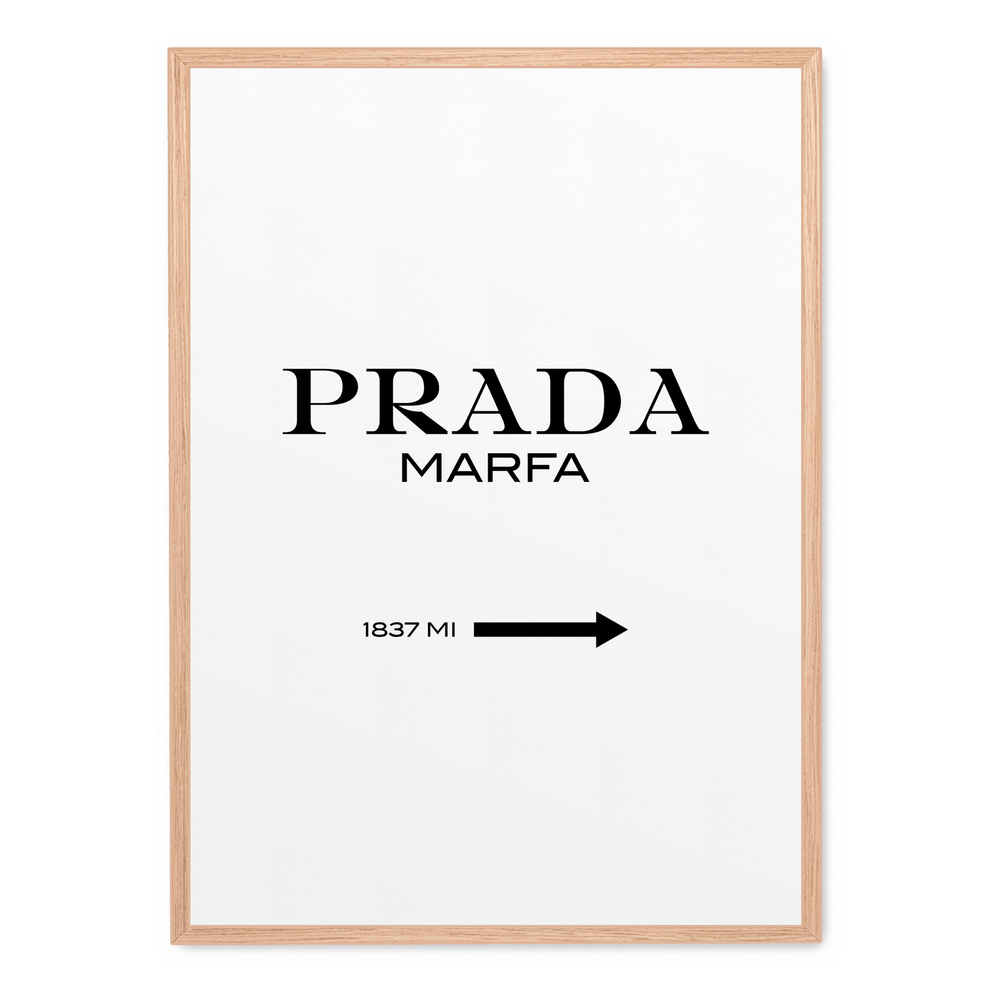 Prada Marfa Art | Geografische Muurdecoratie | Minimalistische Wanddecoratie | Mode Sleutelstuk | Posters voor Thuis