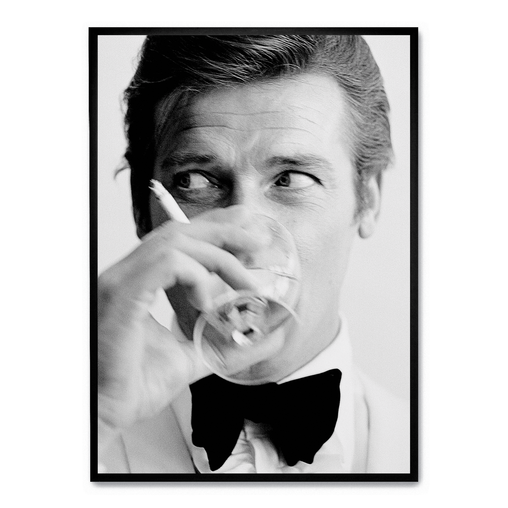 Roger Moore | Iconische James Bond Tijdperk Poster | Muurdecoratie | Zwart Wit Posters Wanddecoratie