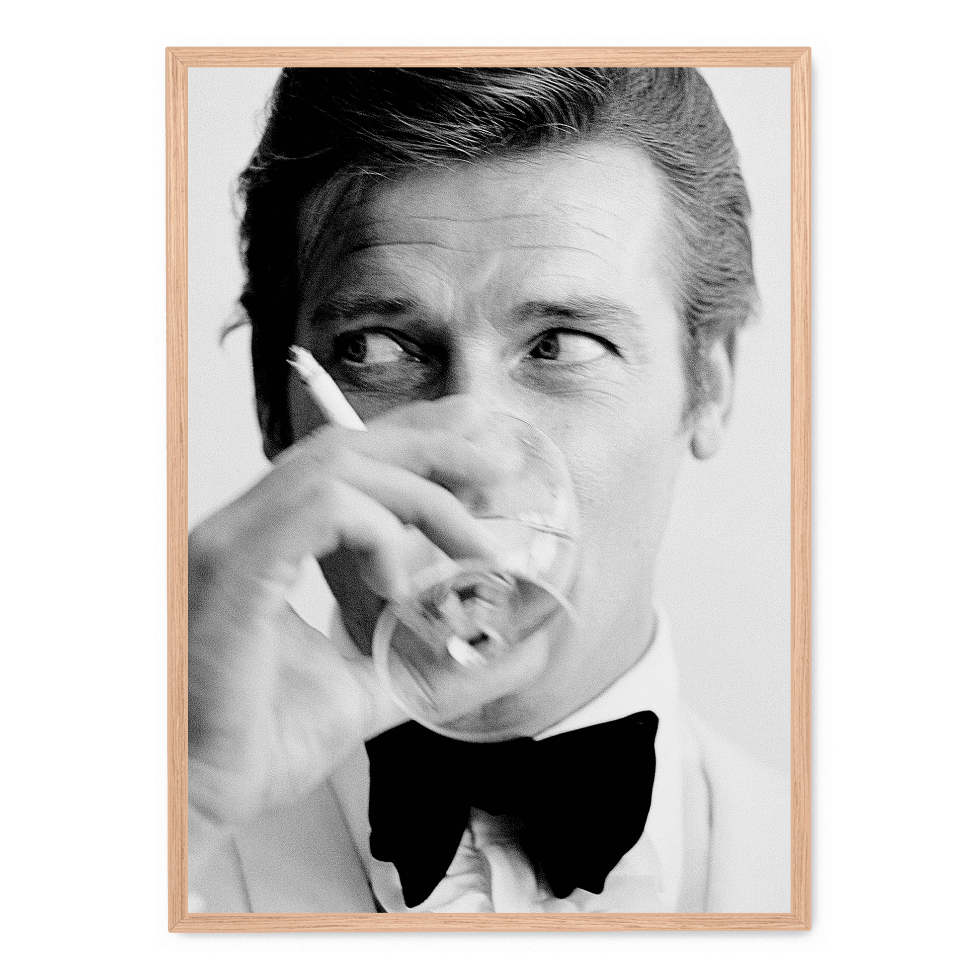Roger Moore | Iconische James Bond Tijdperk Poster | Muurdecoratie | Zwart Wit Posters Wanddecoratie