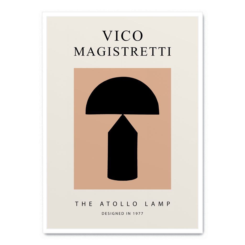 Atollo Lamp Poster | Wanddecoratie | Moderne Verlichting Kunst | Retro Stijl | Muurdecoratie | Artistieke Poster