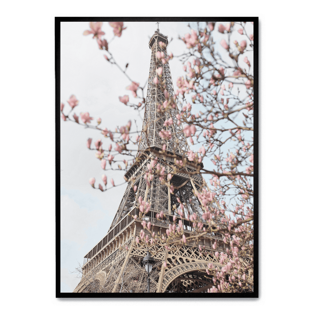 Eiffel Tower with Flowers poster | Muurdecoratie | Wanddecoratie kunst | Artistiek bloemen ontwerp