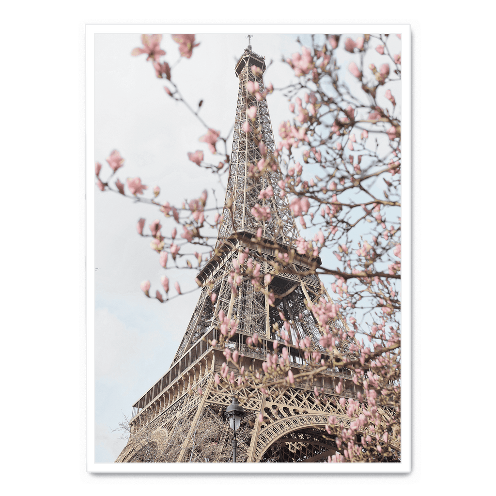 Eiffel Tower with Flowers poster | Muurdecoratie | Wanddecoratie kunst | Artistiek bloemen ontwerp