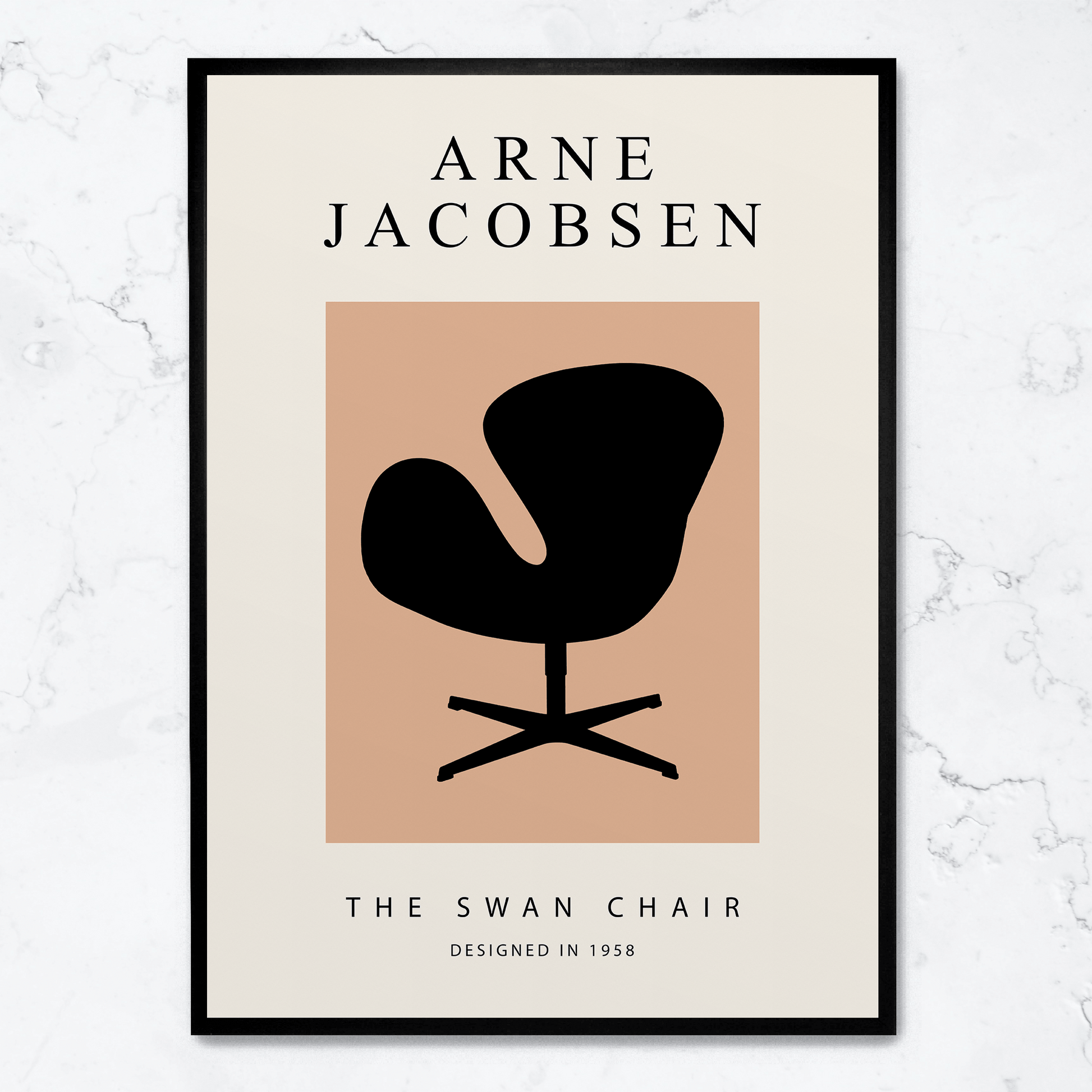 The Swan Chair | Wanddecoratie | Mid-Century Modern | Muurdecoratie voor Huis & Tuin | Posters & Visuele Kunst