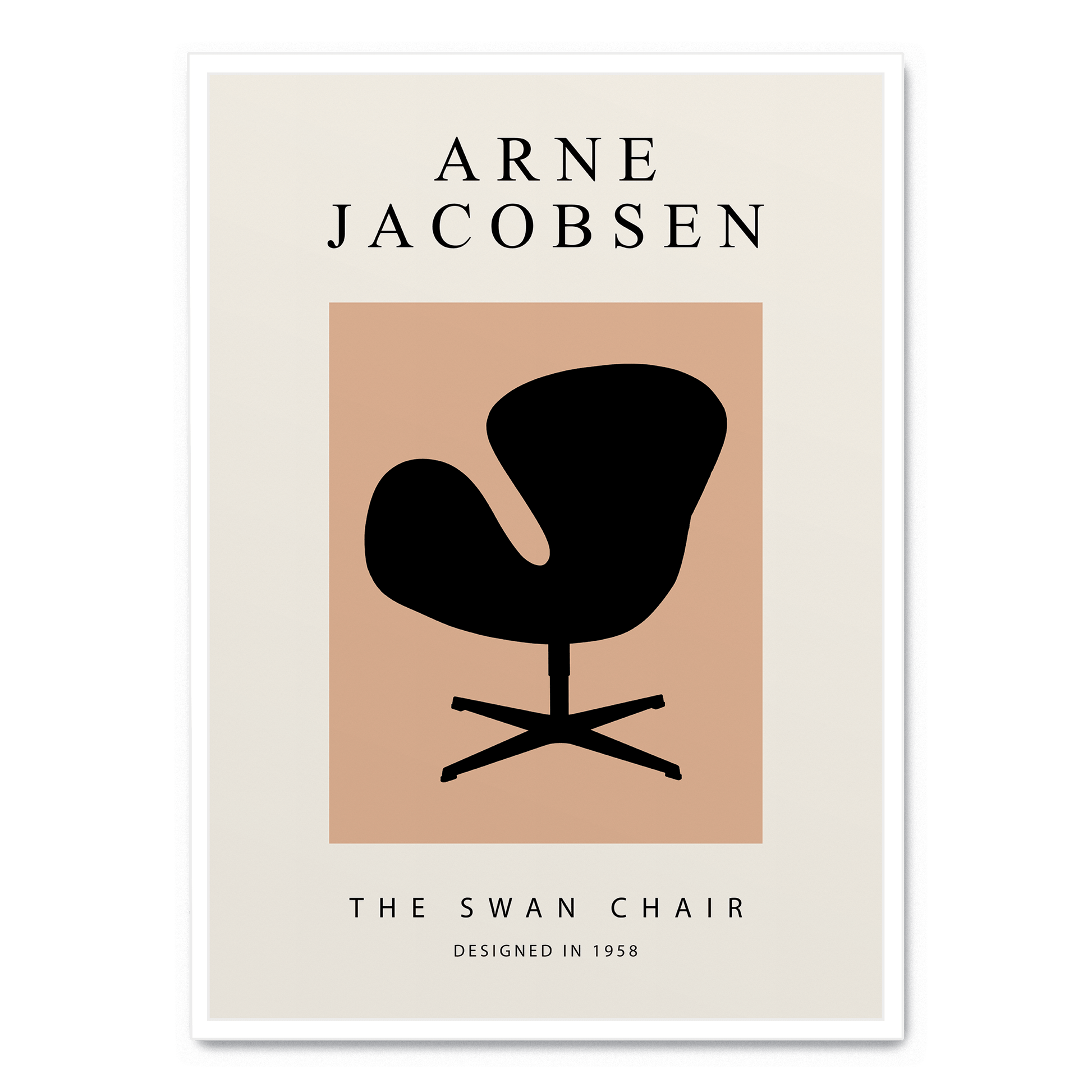 The Swan Chair | Wanddecoratie | Mid-Century Modern | Muurdecoratie voor Huis & Tuin | Posters & Visuele Kunst