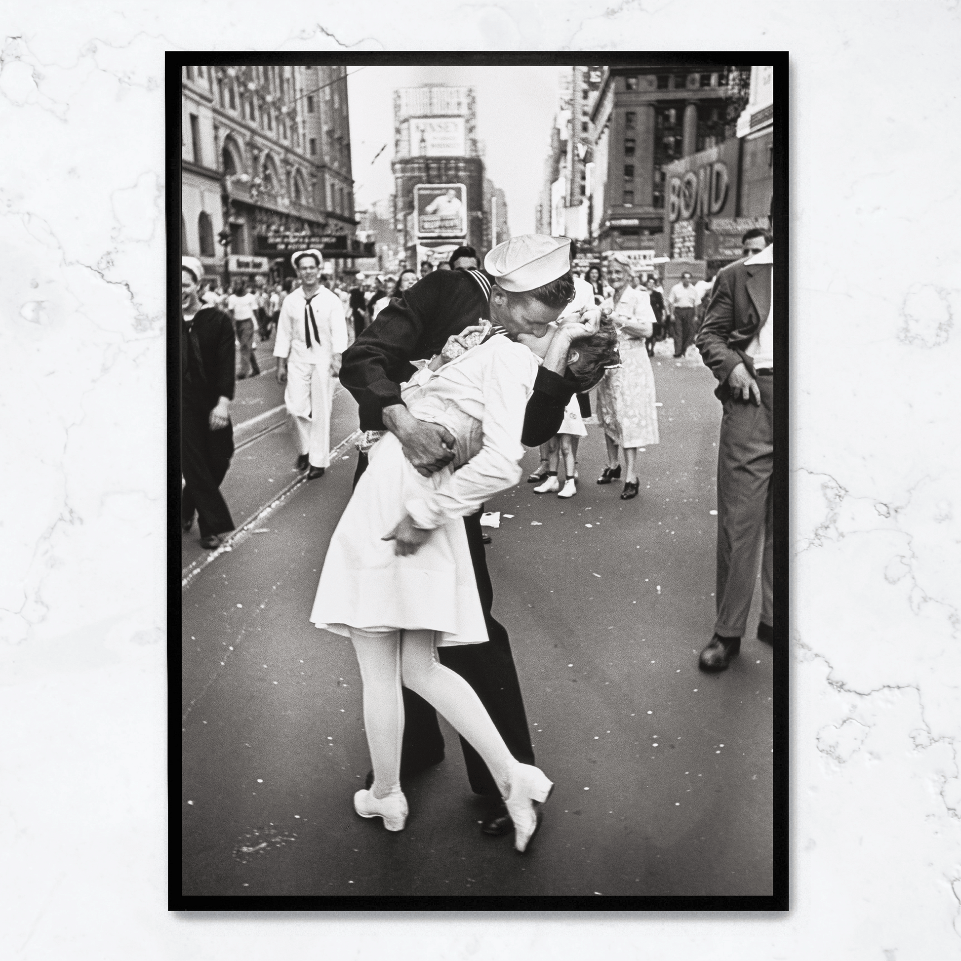 V-J Day Celebration | Times Square Kiss | Zwart Wit Poster Muurdecoratie | Iconische Fotografie Wanddecoratie | Unieke Slaapkamer, Woonkamer, Kantoor Poster Schilderijen