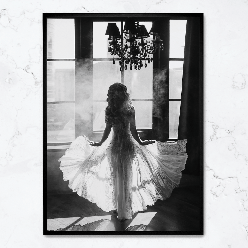 White Dress & Smoke | Posters | Moderne Wanddecoratie | Muurdecoratie voor Huis | Elegante Rook Design