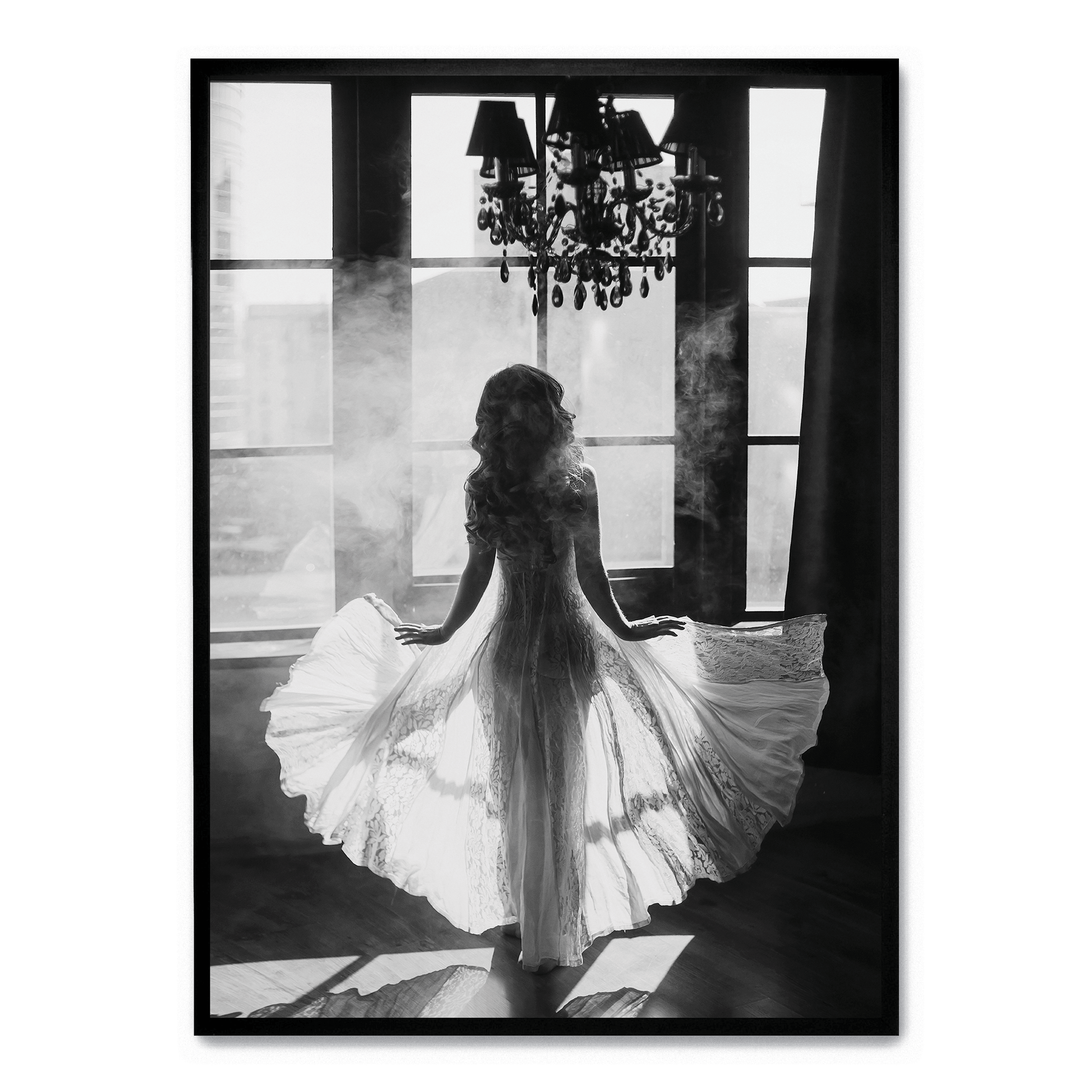 White Dress & Smoke | Posters | Moderne Wanddecoratie | Muurdecoratie voor Huis | Elegante Rook Design