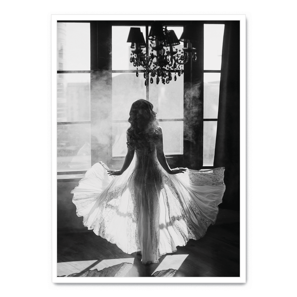 White Dress & Smoke | Posters | Moderne Wanddecoratie | Muurdecoratie voor Huis | Elegante Rook Design