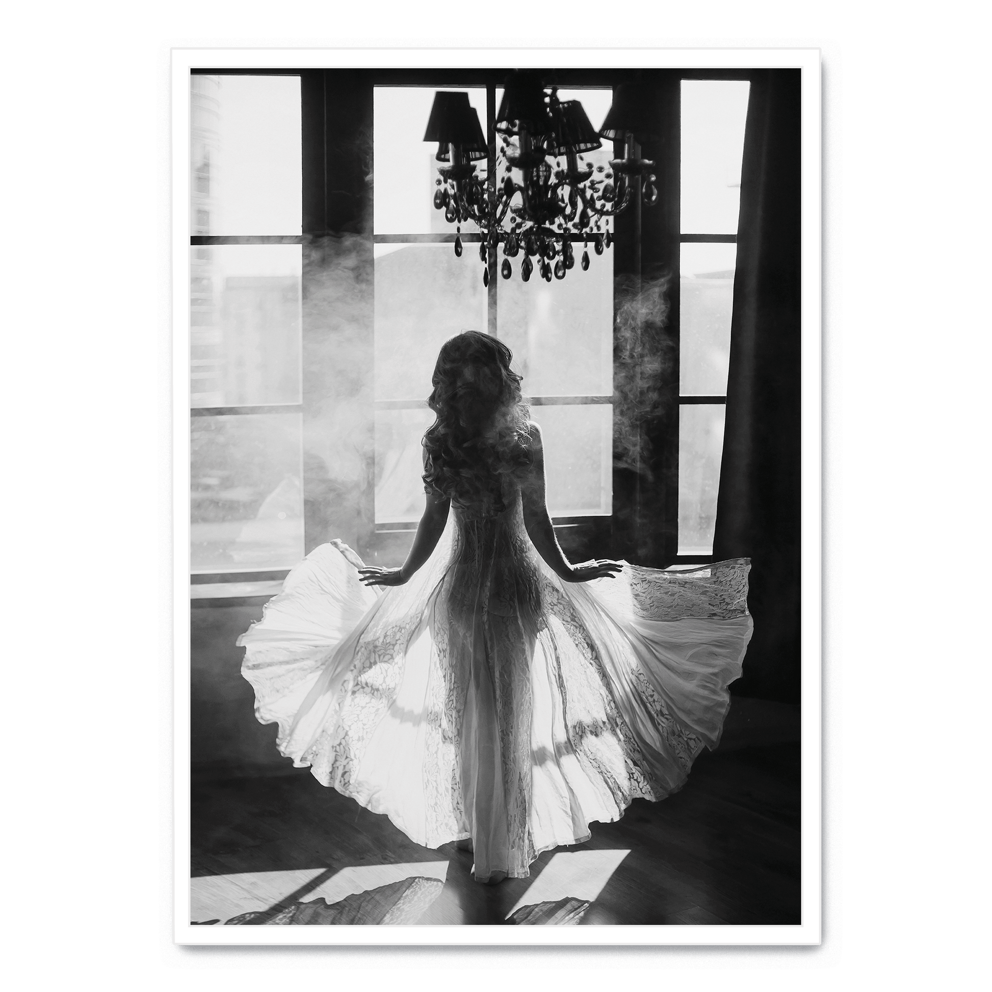 White Dress & Smoke | Posters | Moderne Wanddecoratie | Muurdecoratie voor Huis | Elegante Rook Design