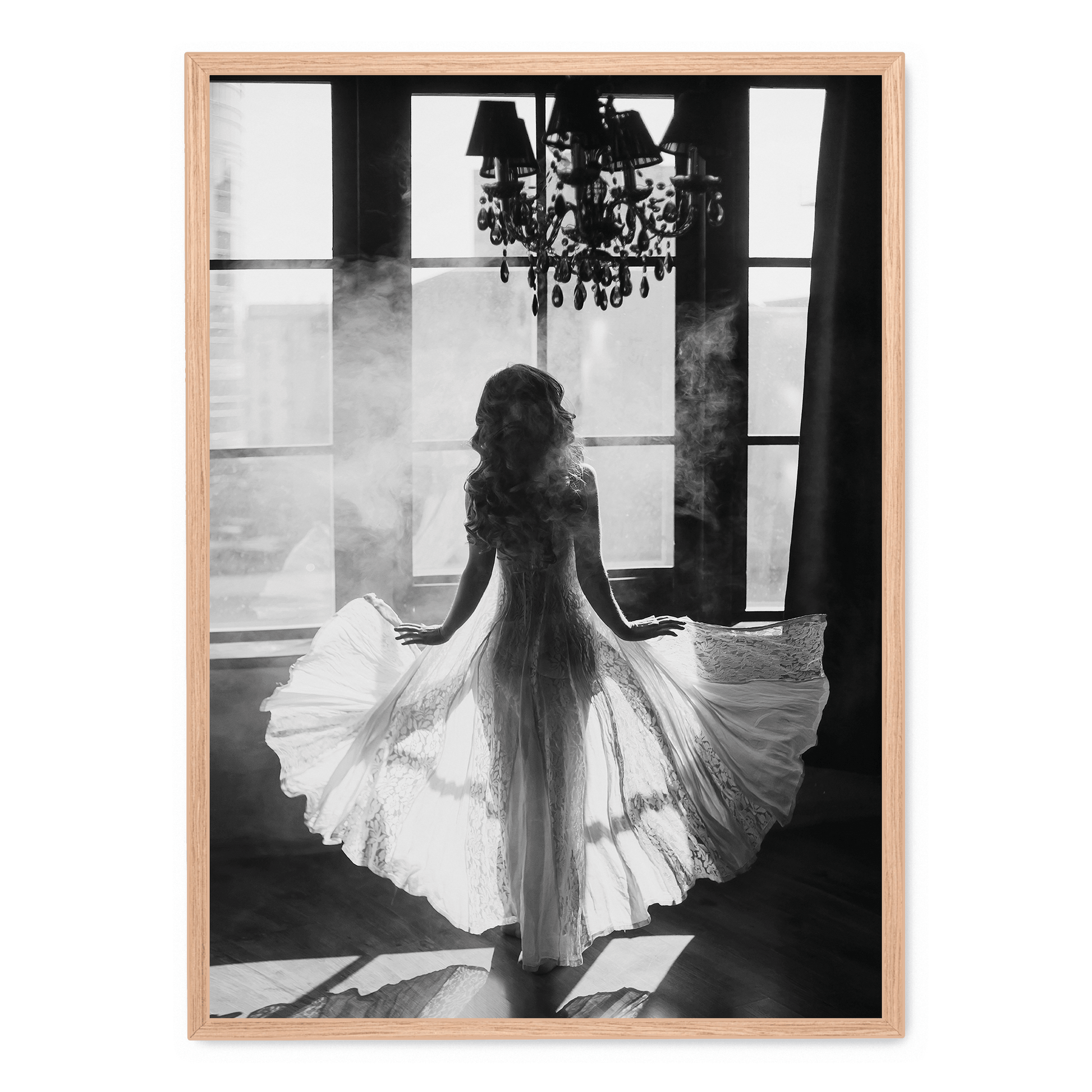 White Dress & Smoke | Posters | Moderne Wanddecoratie | Muurdecoratie voor Huis | Elegante Rook Design