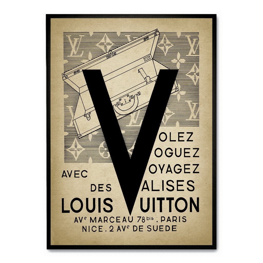 Louis Vuitton Vintage Poster | Muurdecoratie | Luxe Modekunst | Schilderijen | Wanddecoratie | Visuele Kunstdecoratie | Tijdloze Elegantiev