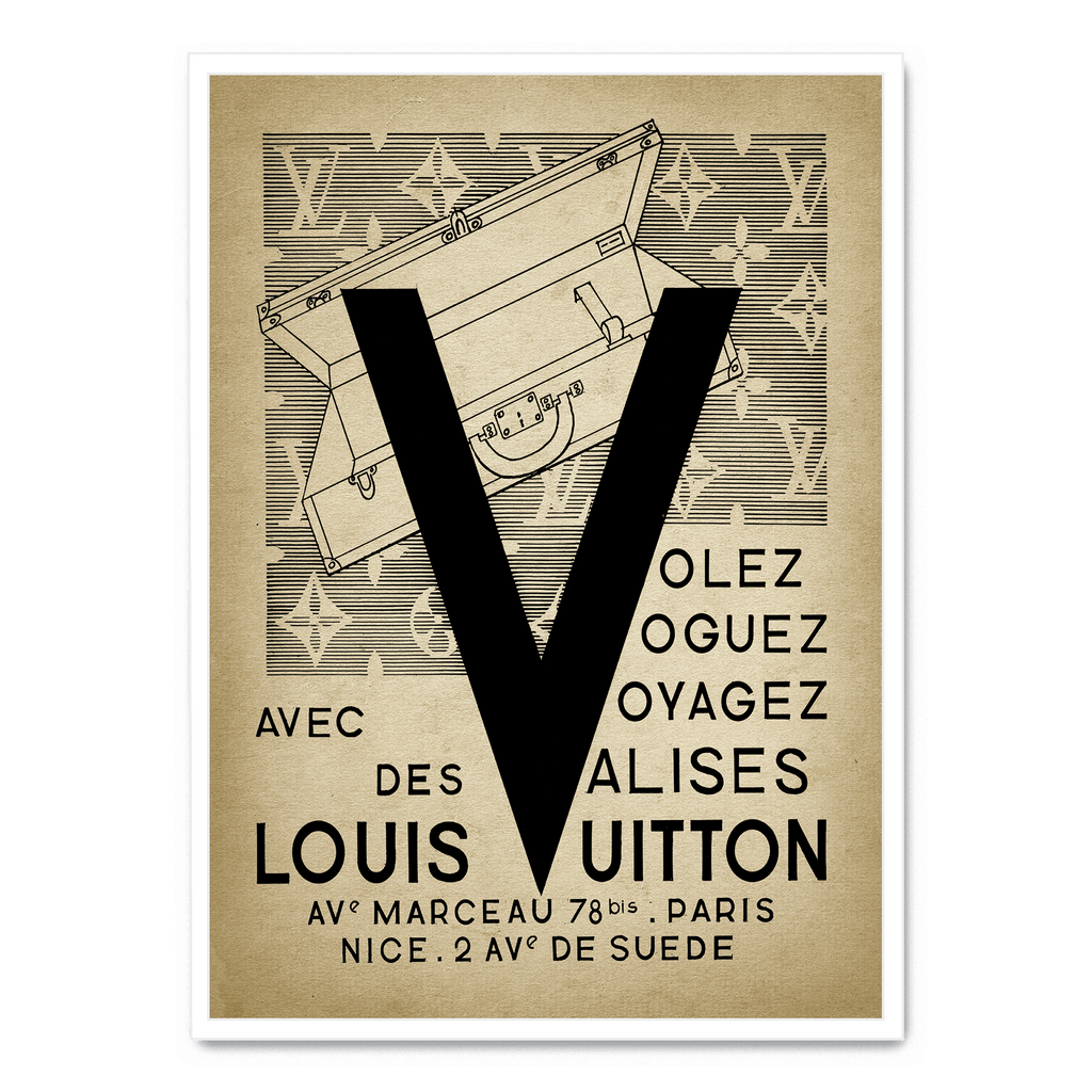 Louis Vuitton Vintage Poster | Muurdecoratie | Luxe Modekunst | Schilderijen | Wanddecoratie | Visuele Kunstdecoratie | Tijdloze Elegantiev