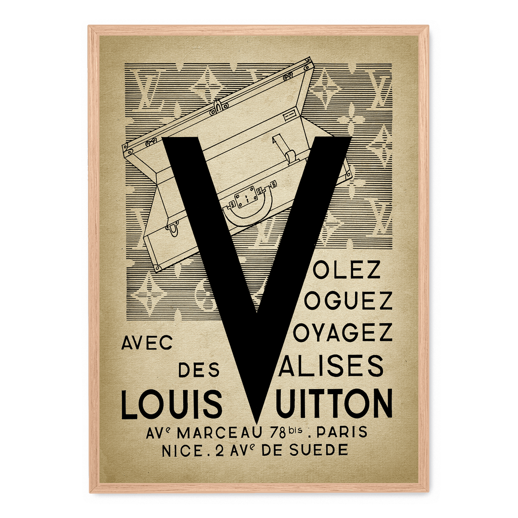 Louis Vuitton Vintage Poster | Muurdecoratie | Luxe Modekunst | Schilderijen | Wanddecoratie | Visuele Kunstdecoratie | Tijdloze Elegantiev