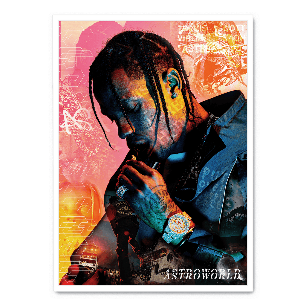 "Travis Scott x Astroworld | Wanddecoratie Muurdecoratie | Posters Album Art Decor | Schilderijen Visuele Kunst"