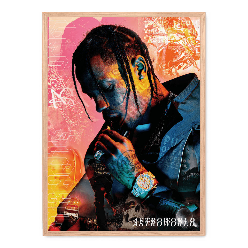 "Travis Scott x Astroworld | Wanddecoratie Muurdecoratie | Posters Album Art Decor | Schilderijen Visuele Kunst"