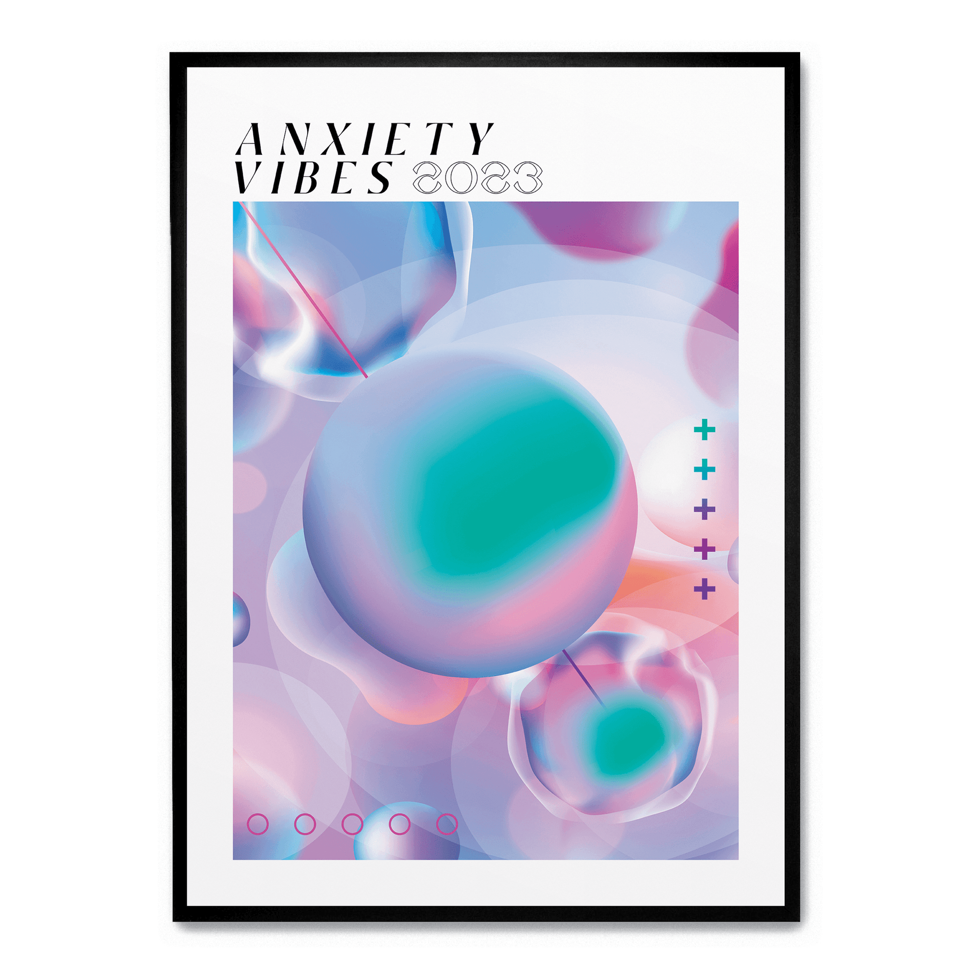 Anxiety Vibes | Modern Abstracte Wanddecoratie | Muurdecoratie voor Mentale Gezondheid | Poster Kunst