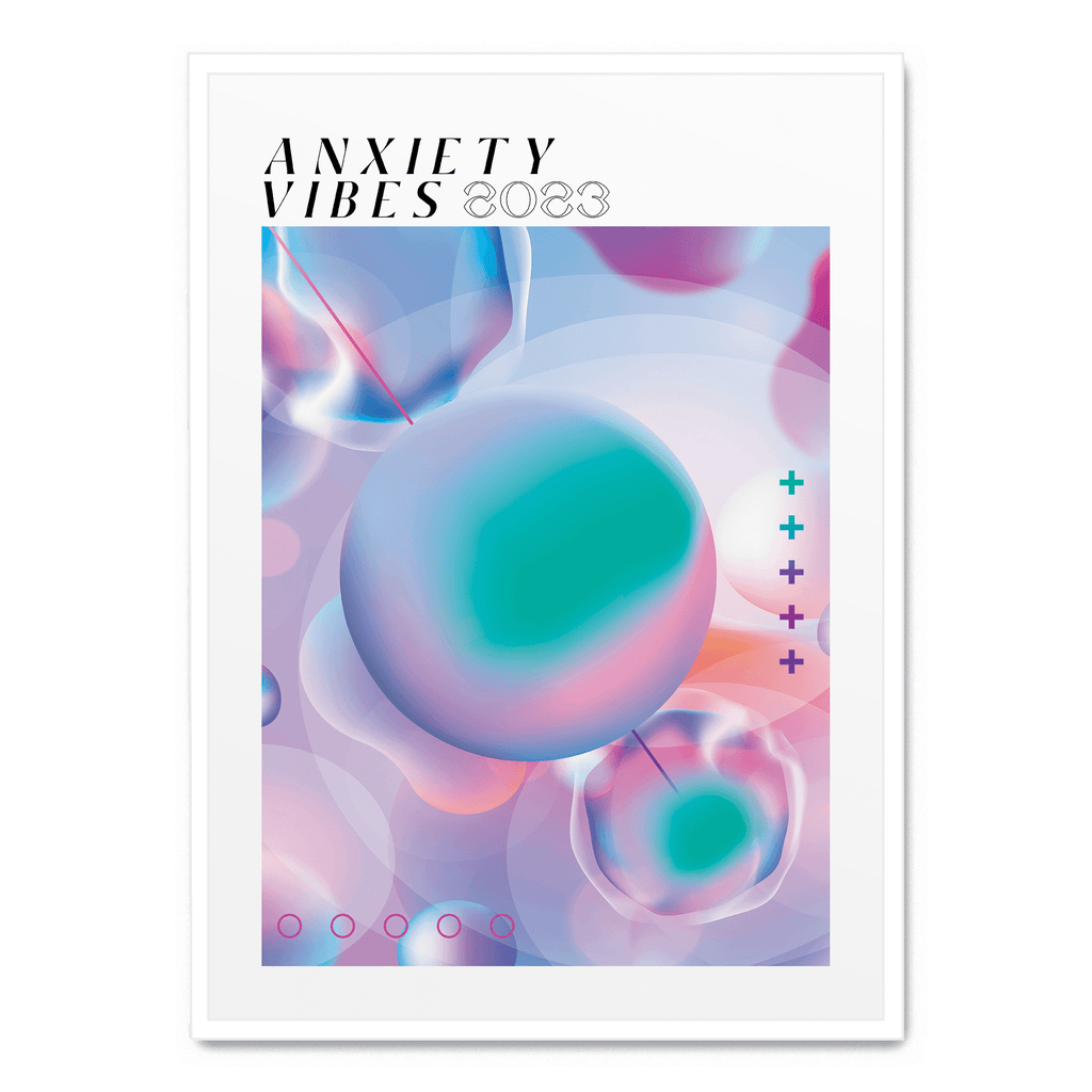 Anxiety Vibes | Modern Abstracte Wanddecoratie | Muurdecoratie voor Mentale Gezondheid | Poster Kunst