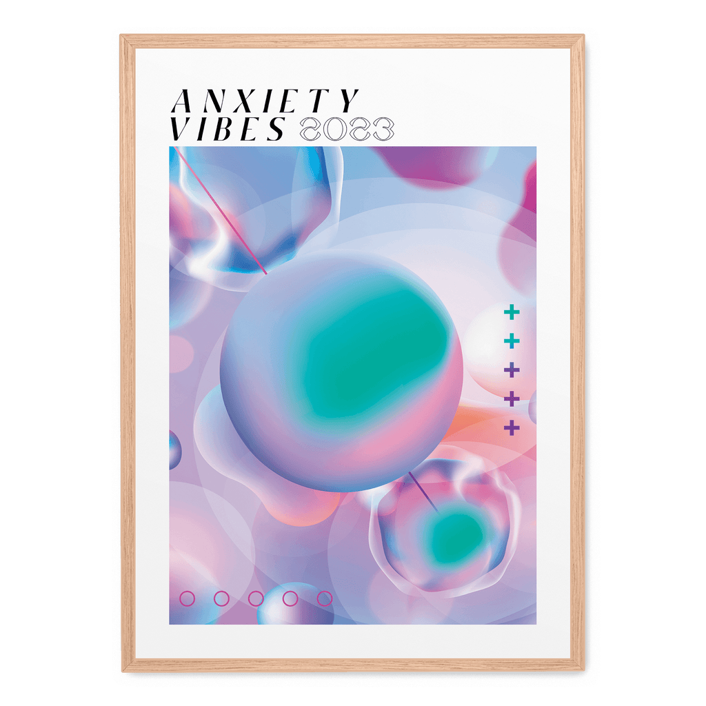 Anxiety Vibes | Modern Abstracte Wanddecoratie | Muurdecoratie voor Mentale Gezondheid | Poster Kunst