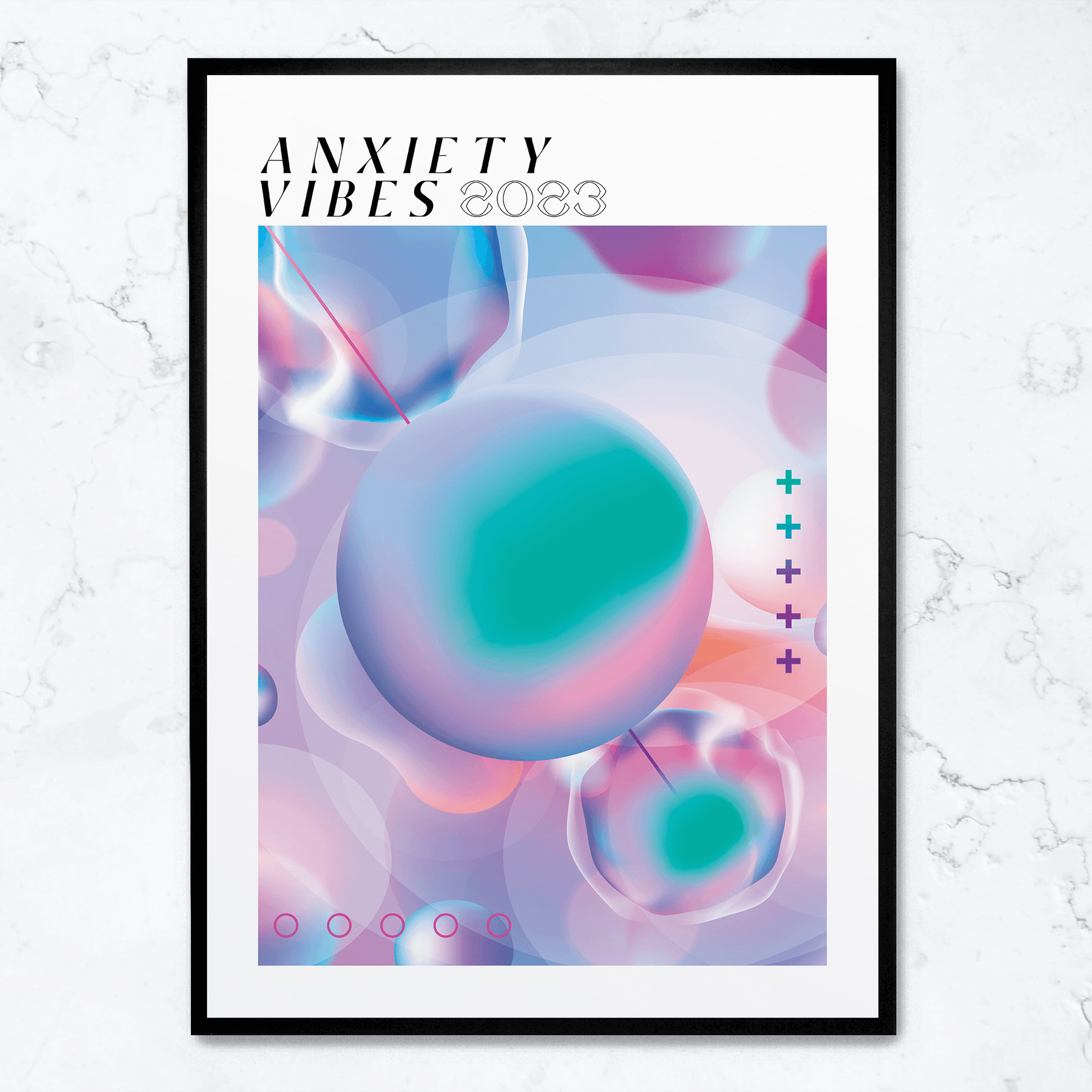 Anxiety Vibes | Modern Abstracte Wanddecoratie | Muurdecoratie voor Mentale Gezondheid | Poster Kunst