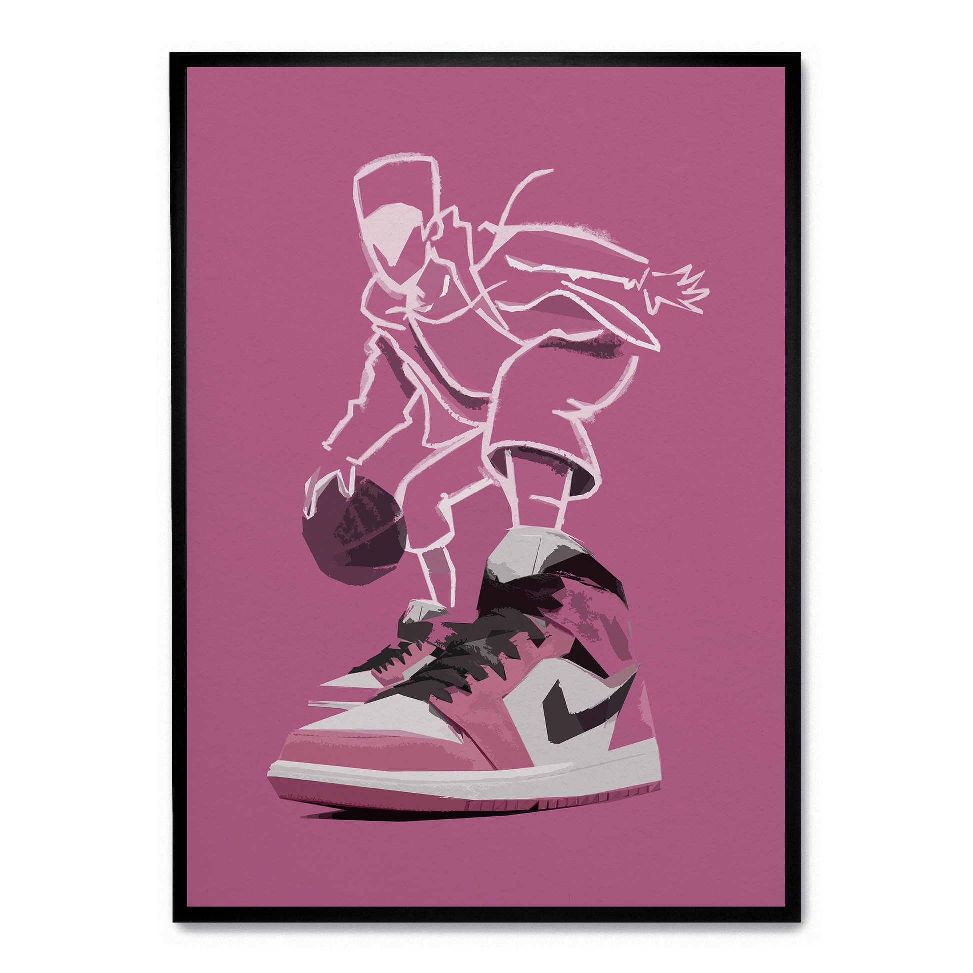 Nike Air Jordan Berry | Muurdecoratie | Wanddecoratie | Posters | Schilderijen | Canvas kunst voor basketball fans