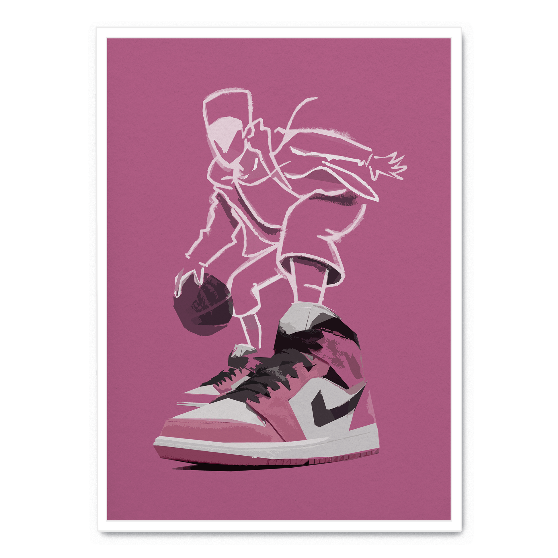 Nike Air Jordan Berry | Muurdecoratie | Wanddecoratie | Posters | Schilderijen | Canvas kunst voor basketball fans
