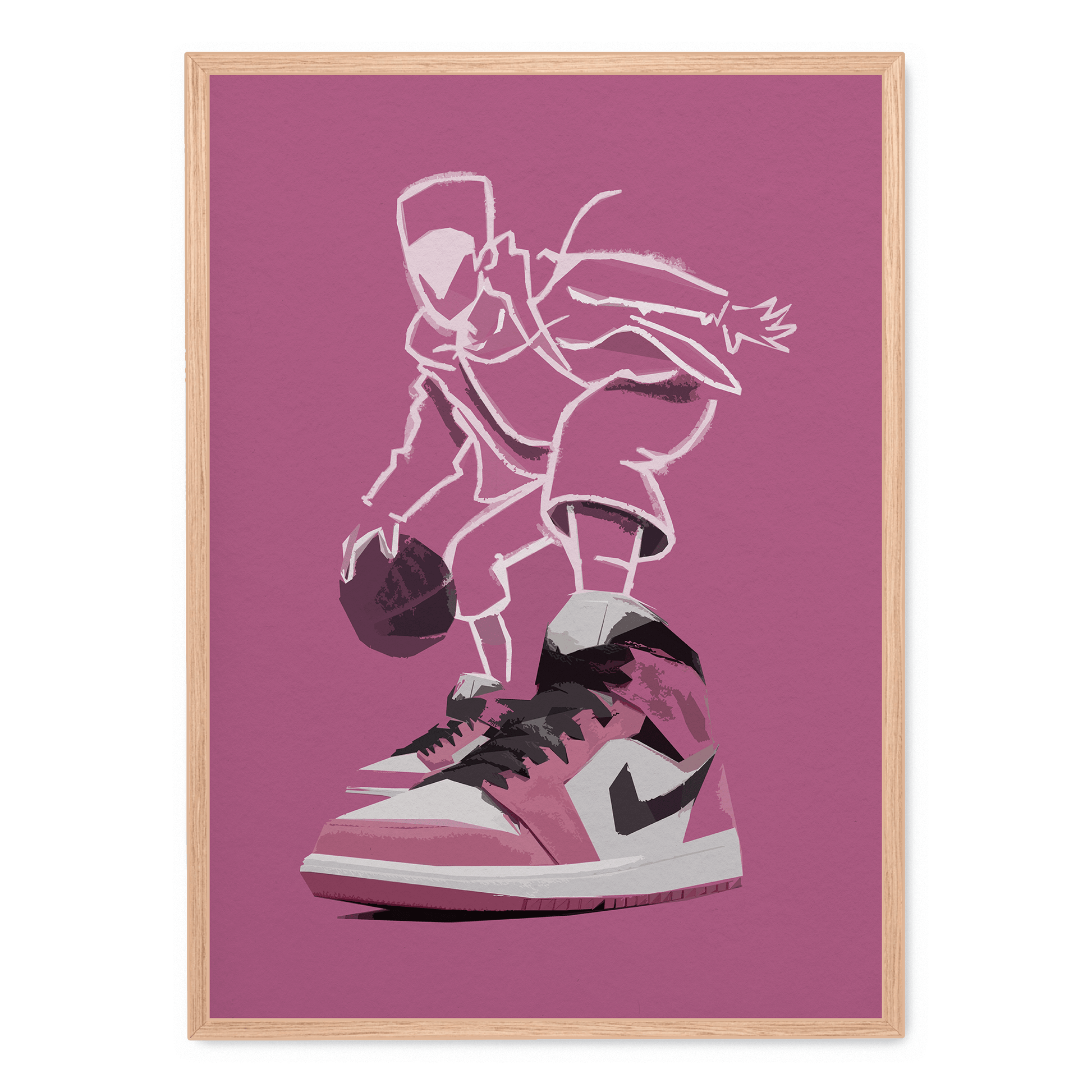 Nike Air Jordan Berry | Muurdecoratie | Wanddecoratie | Posters | Schilderijen | Canvas kunst voor basketball fans