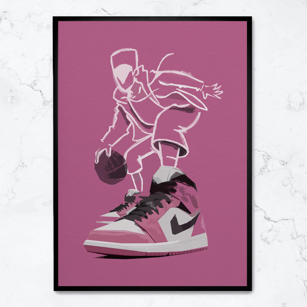 Nike Air Jordan Berry | Muurdecoratie | Wanddecoratie | Posters | Schilderijen | Canvas kunst voor basketball fans