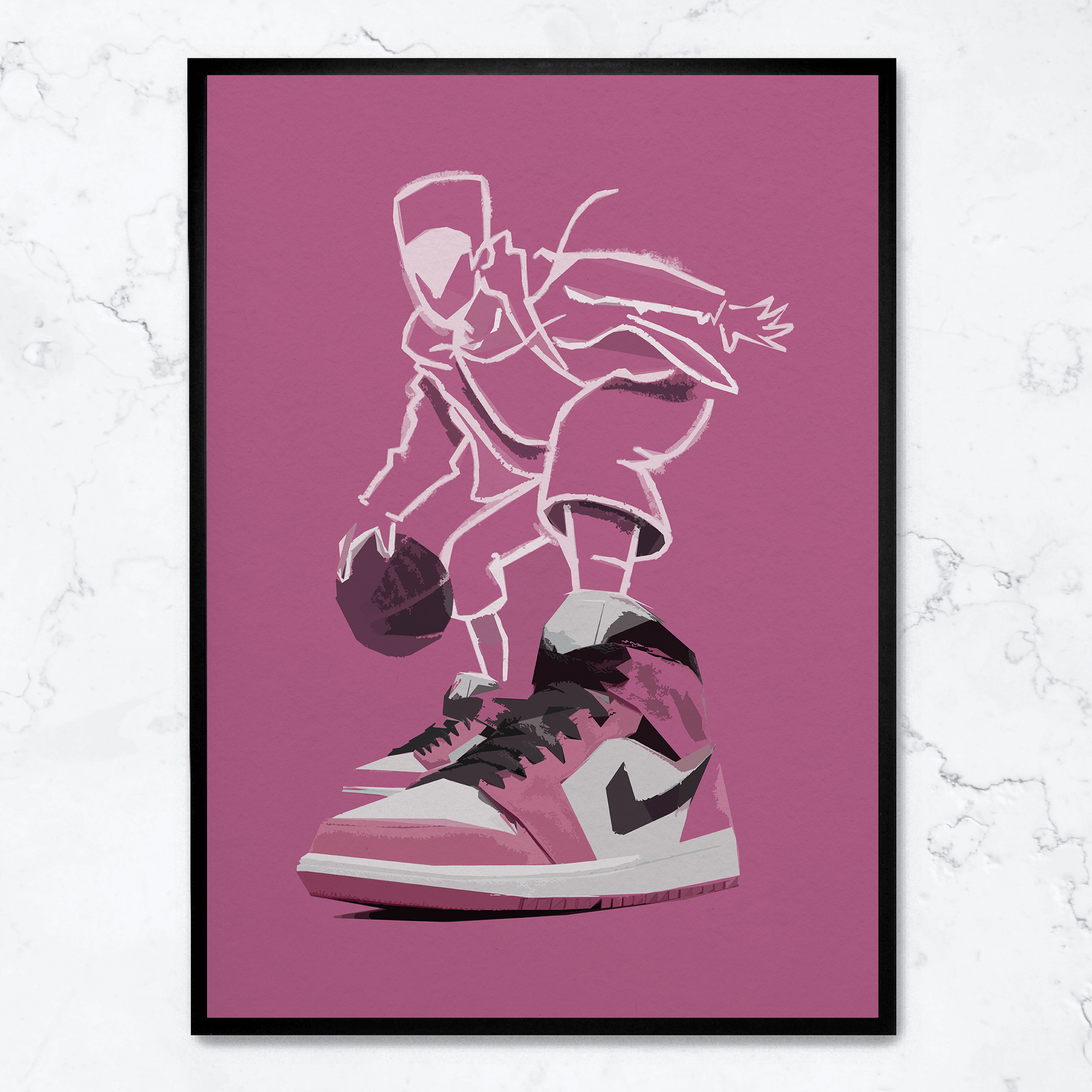 Nike Air Jordan Berry | Muurdecoratie | Wanddecoratie | Posters | Schilderijen | Canvas kunst voor basketball fans