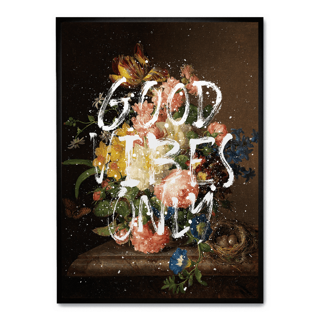 Good Vibes Only Muurdecoratie | Inspirerende Poster | Positieve Quote Print | Wanddecoratie | Artistieke Visuele Kunst | Ongeframed