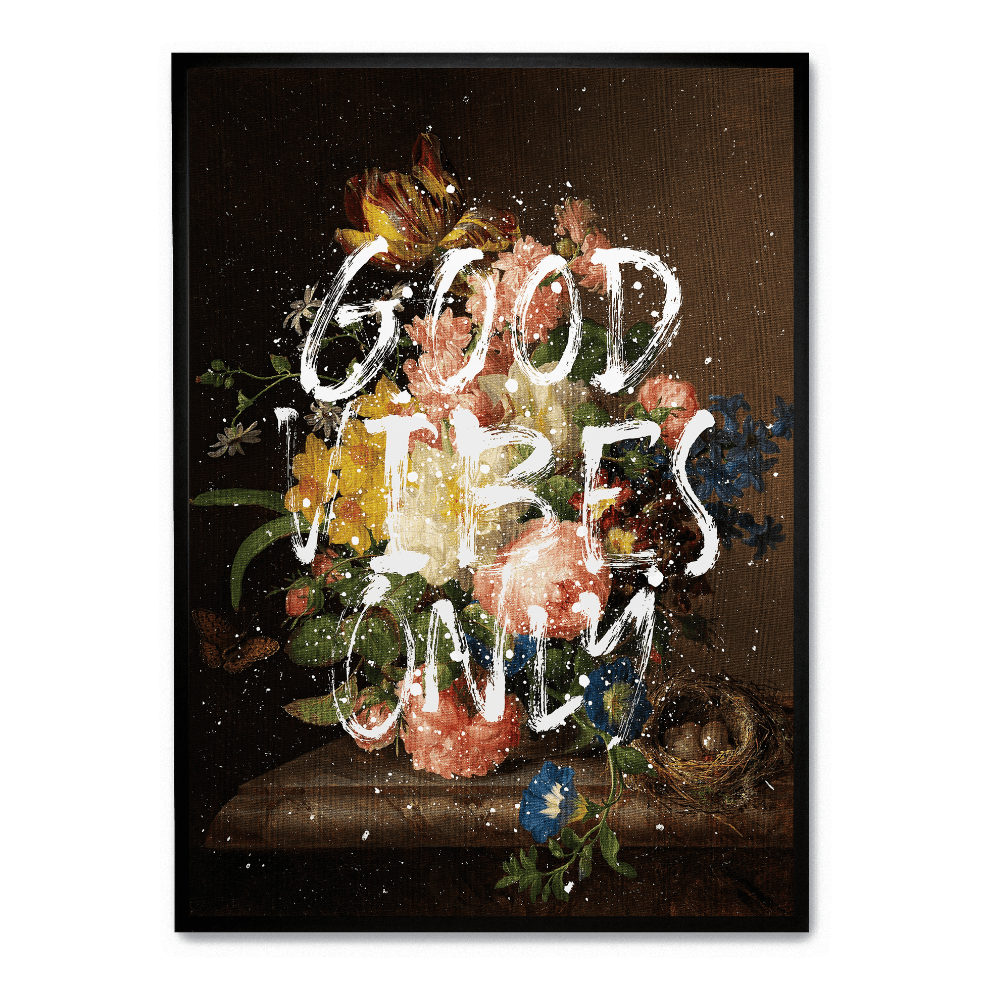 Good Vibes Only Muurdecoratie | Inspirerende Poster | Positieve Quote Print | Wanddecoratie | Artistieke Visuele Kunst | Ongeframed