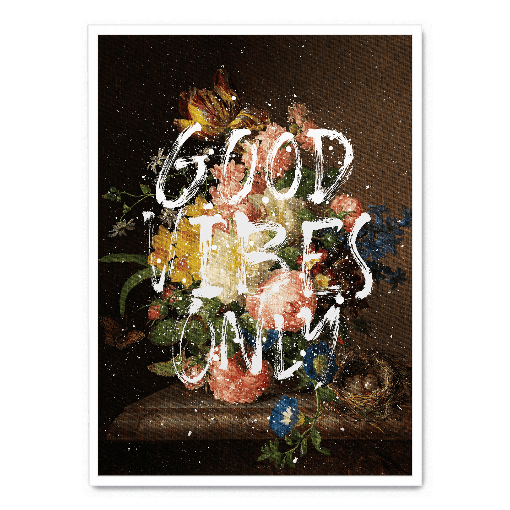 Good Vibes Only Muurdecoratie | Inspirerende Poster | Positieve Quote Print | Wanddecoratie | Artistieke Visuele Kunst | Ongeframed