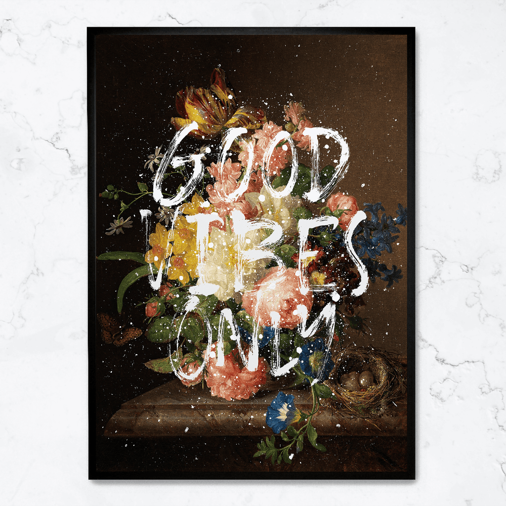 Good Vibes Only Muurdecoratie | Inspirerende Poster | Positieve Quote Print | Wanddecoratie | Artistieke Visuele Kunst | Ongeframed