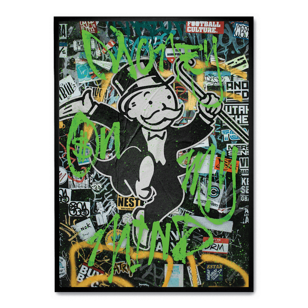 Money On My Mind Muurdecoratie | Inspirerend Schilderij | Kleurrijke Wanddecoratie | Creatief Ontwerp | Motivatie Poster | Office of Slaapkamer Kunst | Posters voor Thuis | Ongeframed