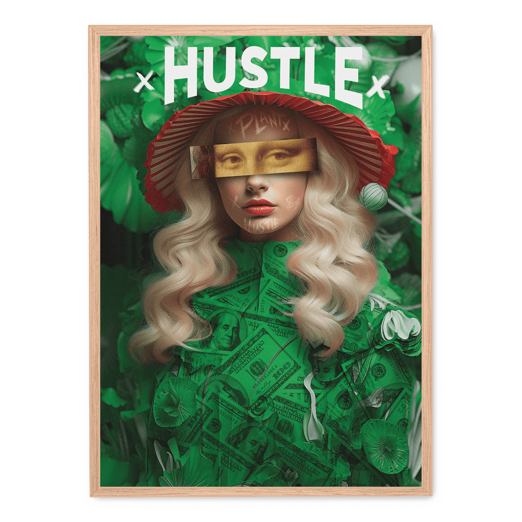 Hustle Poster | Inspirerende Zwart-wit Typografie | Muurdecoratie voor Thuis & Kantoor | Motivatie Wanddecoratie | Moderne Posters