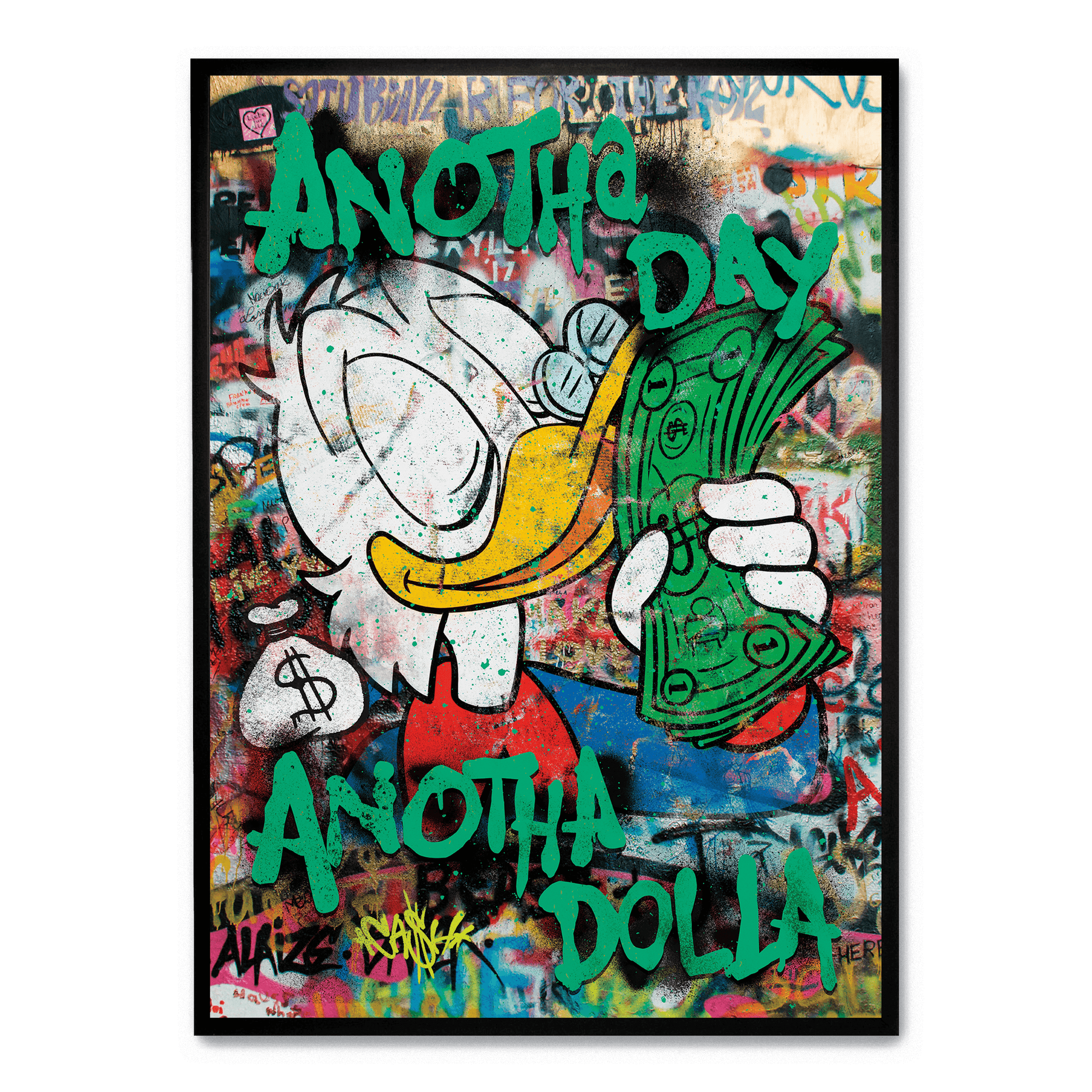 Anotha Day Anotha Dolla | Typografie Poster | Muurdecoratie Motivatie | Zwart Wit Wanddecoratie | Inspirerend Kunstwerk Huis en Kantoor