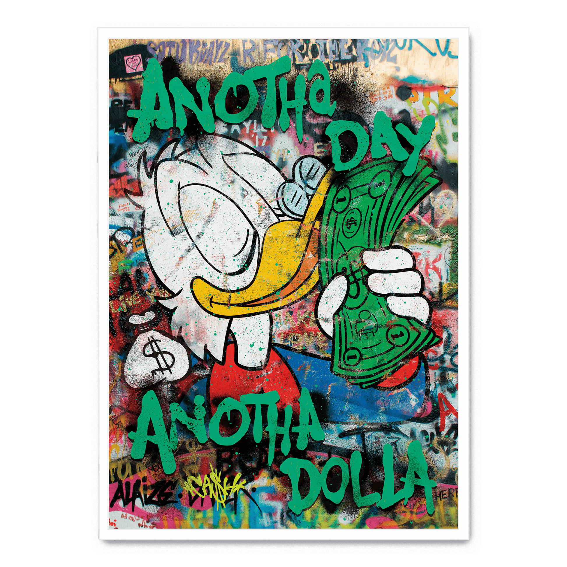 Anotha Day Anotha Dolla | Typografie Poster | Muurdecoratie Motivatie | Zwart Wit Wanddecoratie | Inspirerend Kunstwerk Huis en Kantoor