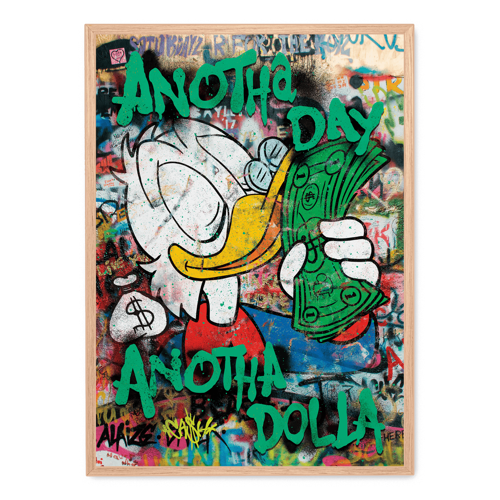 Anotha Day Anotha Dolla | Typografie Poster | Muurdecoratie Motivatie | Zwart Wit Wanddecoratie | Inspirerend Kunstwerk Huis en Kantoor